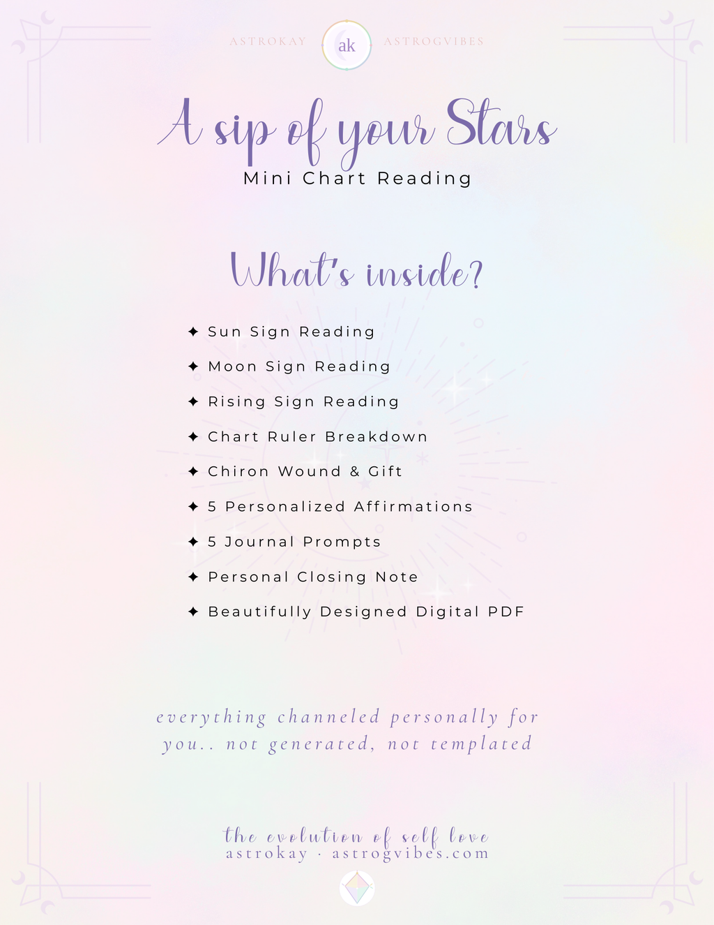 A Sip of Your Stars ☀️🌙 : Mini Chart Reading