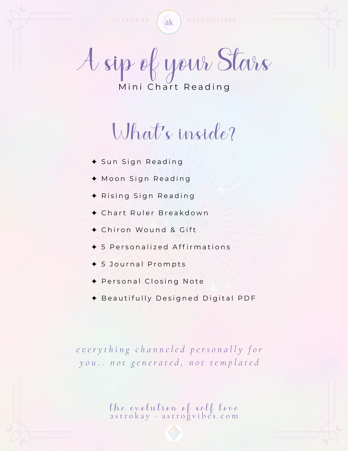 A Sip of Your Stars ☀️🌙 : Mini Chart Reading